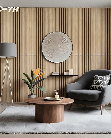 TO-TH Wood-Look Acoustic Wall Panels, 10 Pack 47.2” x 23.6” Acoustic Panels, Decorative Sound Absorbers Sound Dampening Panels for Home, Office, Basement, Teak