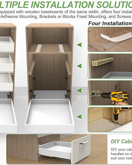 MyLifeUNIT Wooden Pull Out Drawers for Kitchen Cabinets, 14"W Fully Assembled Pull Out Cabinet Organizer Shelves, Soft Close Slide Out Drawer for Cabinet