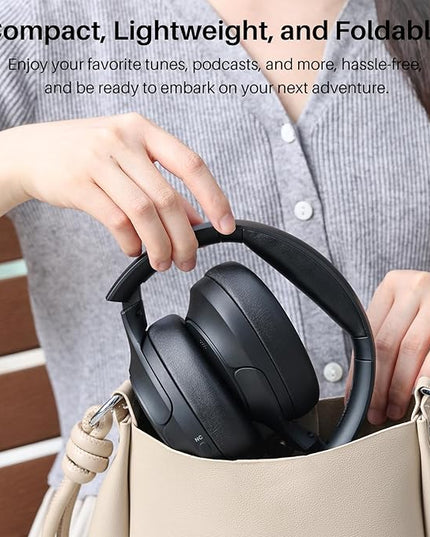 TOZO Hybrid Active Noise Cancelling Headphones, Wireless Over Ear Bluetooth Headset, 60H Playtime, Hi-Res Audio Custom EQ via App Deep Bass Comfort Fit Ear Cups, for Home Office Travel