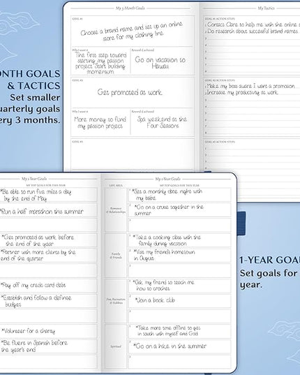 Legend Planner Hourly Schedule Edition – Deluxe Weekly & Daily Organizer with Time Slots. Time Management Appointment Book Journal for Work & Personal Life, Undated, A5 Hardcover – Blue Debossed