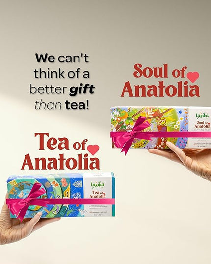 Lazika Tea Variety Pack with Lovely Presentation Box, Black, Green and Herbal Tea Sampler Gift Set, 10 Counts, Premium Collection with Pyramid Infuser Bag, Handcrafted