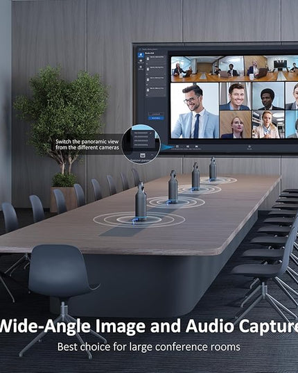NexiGo Meeting 360 Ultra (Gen 3), Enhanced All-in-One Conference Camera System, Multi-Camera Setup, 8K Capture, AI-Powered Framing and Auto Tracking, for Medium to Large Meeting Rooms