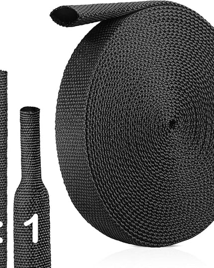 2:1 Heat Shrink Wire Loom Braided Cable Sleeves,Heat Resistant Fabric Woven Shrink Tubing Wiring Harness for Protection Automotive,Harness Cable,Cable Management (3/4"-16ft)