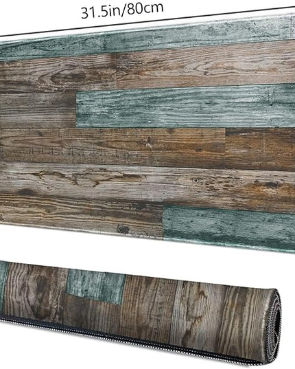 Galdas Gaming Mouse Pad Vintage Wood Grain Pattern XXL XL Large Mouse Pad Mat Long Extended Mousepad Desk Pad Non-Slip Rubber Mice Pads Stitched Edges Thin Pad (31.5x11.8x0.12Inch)