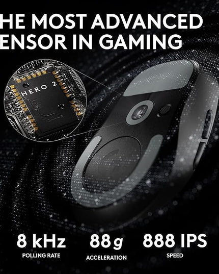 Logitech G PRO X Superlight 2 DEX Wireless Gaming Mouse, 60g pro-Grade Right-Handed Mouse with 5 programmable Buttons, USB-C Charging, 44k DPI Sensor, up to 8 kHz Polling for PC/Mac - Black