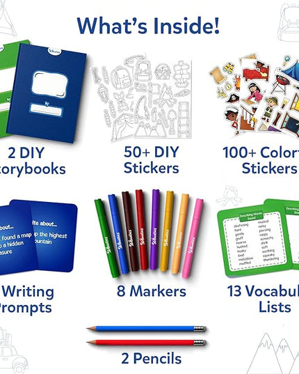 Skillmatics Storybook Art Kit - Create Adventure Stories, DIY Craft & Writing Kit with 300+ Stickers, Scrapbooking & Journal Activity, Gifts for Kids Ages 5, 6, 7, 8, 9, 10