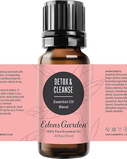 Edens Garden Detox & Cleanse Essential Oil Blend- 100% Pure Premium Grade, Undiluted, Natural, Therapeutic, Aromatherapy, The Best for Diffusing, Skin, Humidifiers, Kid Safe 10 ml (.33 fl oz)