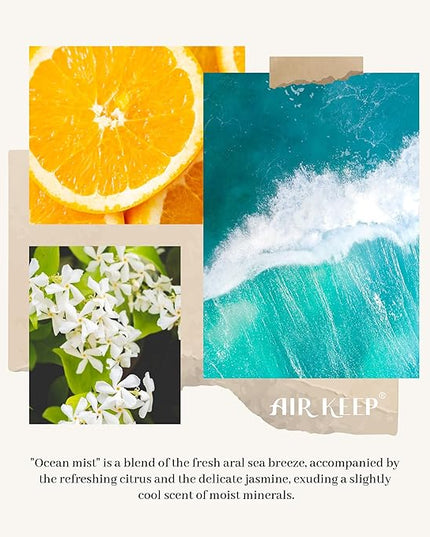 Airkeep Flower Reed Diffusers Set, 5.07 oz Ocean Mist Scented Oil Diffuser with 8 Reed Sticks, Home Fragrance Diffuser Gift Set for Bathroom & Office Decor 150ml