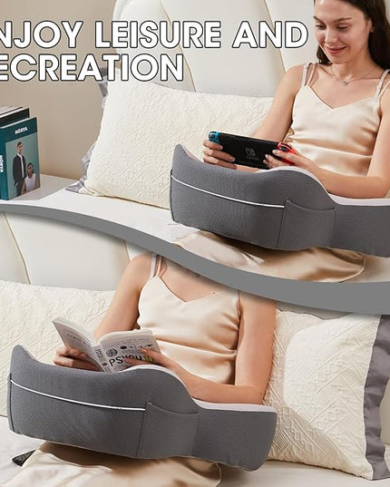 cooloo8 Lap Desk, Laptop Lap Desk Lap Desk with Cushion, Laptop Pillow for Lap, Portlands Portable Desk Pad, Gaming Pillow Work Pillow for Bed, Couch, Car(White Gray)