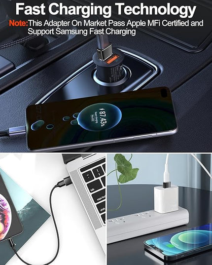 𝟒𝐏𝐚𝐜𝐤 𝐔𝐩𝐠𝐫𝐚𝐝𝐞𝐝 USB to USB C Adapter,Type-C Female to A Male Charger Converter for iPhone 17 Charger,iWatch Ultra SE 9 10,iPhone 17 Pro Max 16 15 14,Samsung S25,AirPods,iPad,Car,Xbox