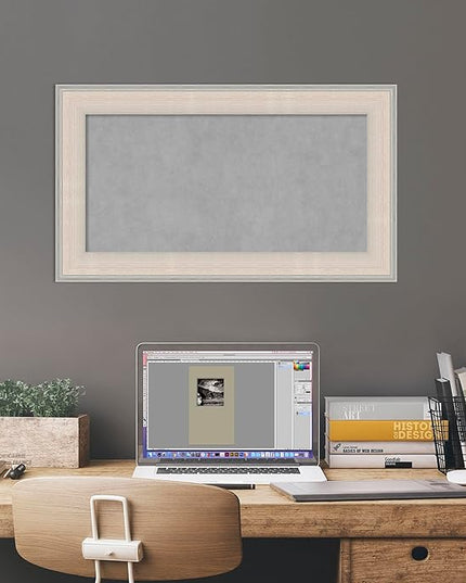 Amanti Art White Framed Magnetic Board 16x28 Small Vision Board for use with Magnets, 100% Metal Sheet to Display Items as Office Decor or for Home Organization in mudroom, Kitchen or Kids Room