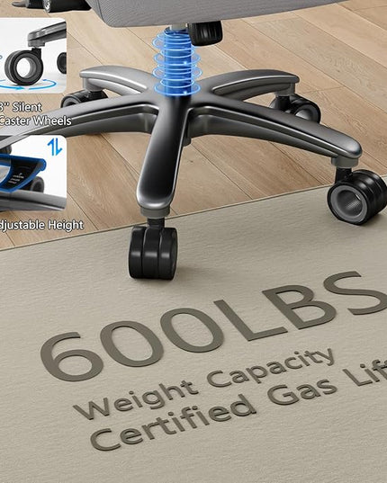 Big and Tall Office Chair with 5D Arms, 600lbs Fabric & PU Leather Heavy Duty Desk Chair, Adjustable Lumbar Support & Height, Tilt Function, High Back Ergonomic Executive Computer Chair