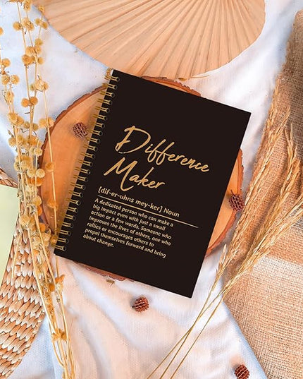 OXW Difference Maker Appreciation Gift, Meeting Notebook for Work, Thank You Gifts for Leader Mentor Manager Boss, Office Supplies Social Worker Notebook, Orange Hardcover Spiral Notebook 5.5 x 8.3