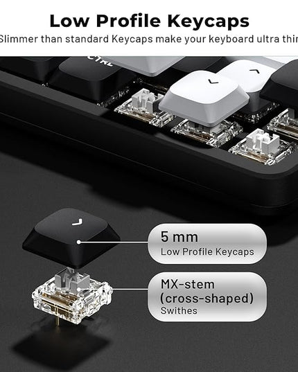 XVX Low Profile Black Keycaps, Double Shot PBT Keycap Sets, WOB Keyboard Keycaps Compatiability for 60% 75% 80% 85% 100% MX Switches Mechanical Keyboard- Only Key caps
