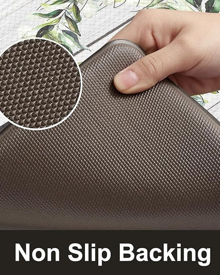 KIMODE Kitchen Mats Cushioned Anti Fatigue, Farmhouse Rugs for Kitchen Rug Runner Stain Resistant, Ergonomic Standing Kitchen Floor Mat, Non Slip Waterproof Kitchen Sink Rug, 20" x 71", White