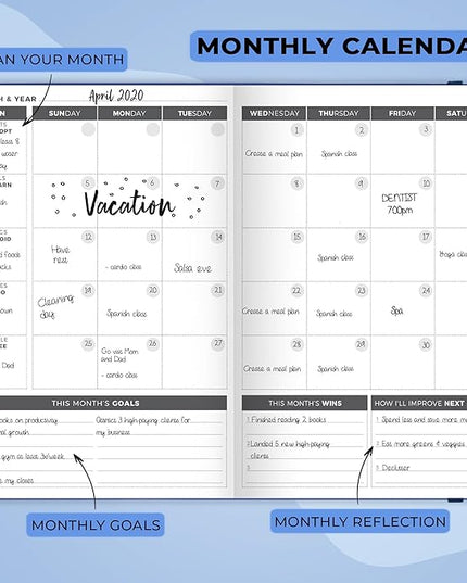 Clever Fox Planner – Undated Weekly & Monthly Planner for Productivity, Time Management & Goals – Organizer Journal – A5 (Royal Blue)