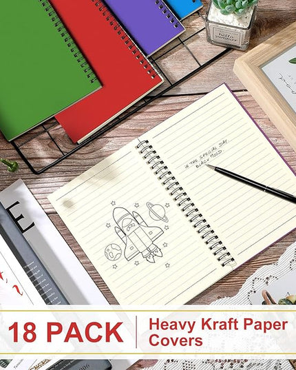 Yahenda Spiral Notebook College Ruled Journals Notebooks Lined 8.3 x 5.5 Inch Note Books Bulk A5 Writing Notebooks Thick Paper Notebook for Office Business School Supplies (Mixed Colors,18 Pcs)