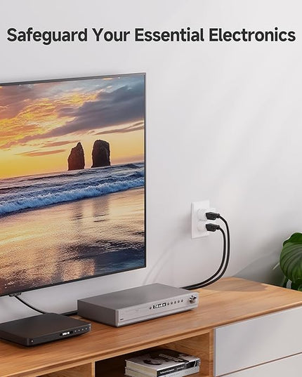 [ETL Listed] Cable Matters 3-Pack Non-Blocking 750 Joules (500V Clamping Voltage) Single Outlet Surge Protector, 15A / 1875W, Wall Surge Protector Outlet, White