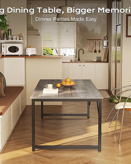PRAISUN 63 X 29.5 Inch Computer Desk with Deeper Desktop, Gaming Office Writing Work Desk for Home Office, Study, Bedroom, Work from Home, Metal Frame, Grey