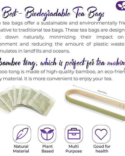 FreshDrinkUS, Premium 55 Tea Bags Lavender Mint Tea, 100% Natural, Blend of Lavender, Peppermint, Sage and Licorice. Made with Natural Material Tea Bags. No Sugar, No Caffeine, Vegan.