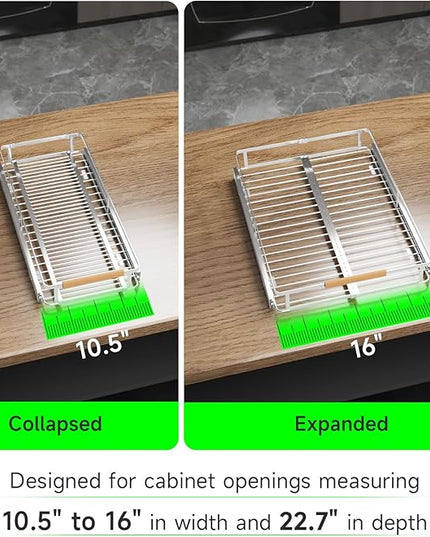 SOFRON Expandable Pull Out Drawers for Cabinets, Kitchen Cabinet Slide Out Shelves, Adjustable Roll Out Drawers, Small 1 Pack