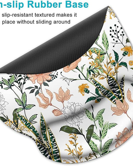 Keyboard Wrist Rest and Mouse Pad, Ergonomic Memory Foam Mouse Pad Wrist Support, Non-Slip & Pain Relief Mouse Pad and Keyboard Wrist Support, Comfortable Mousepad with Wrist Rest for Home, Office