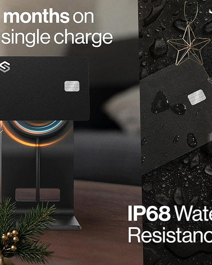 SPOTMINDERS Apple MFi Certified Credit Card Wallet Tracker PRO 4-Pack (iOS Only) Works with Apple Find My Rechargeable Tracking Card for Wallet IP68 0.07in Slim iPhone Item Finder for Luggage or Purse