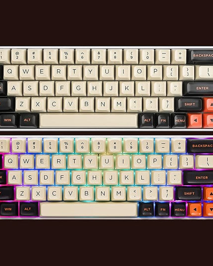 Guffercty kred 150 Keys ASA Keycap PBT Double-Shot Custom Keycaps Set with 6.25u and Split Spacebar for ANSI & ISO Layout MX Switches Mechanical Keyboard (ASA-Carbon)