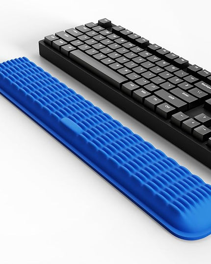 MEKASS Keyboard Wrist Rest, Soft Memory Foam Support for Keyboard, Hand Rest Pad for Pain Relief, Wrist Guard for Long Hours of Work, Gaming, Studying (Blue)