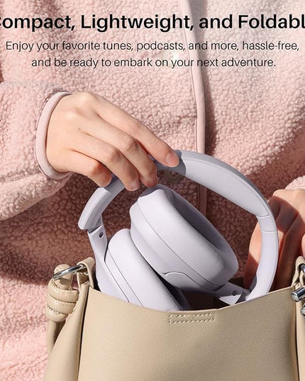 TOZO HT2 Hybrid Active Noise Cancelling Headphones, Wireless Over Ear Bluetooth Headset, 60H Playtime, Hi-Res Audio Custom EQ via App Deep Bass Comfort Fit Ear Cups, for Home Office Travel