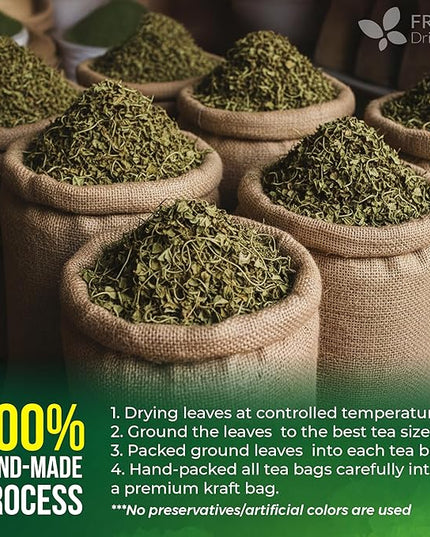 FreshDrinkUS, Premium Gynostemma Tea Bags (Jiaogulan) | 75 Count | Naturally Smooth & Earthy Caffeine-Free Herbal Tea – Plant-Based Tea Bags for Daily Enjoyment. Caffeine Free, Sugar Free. Vegan
