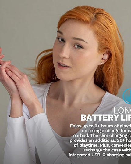 JLab Go Air Pop+ Tones True Wireless Earbuds, in Ear Headphones, Bluetooth Earphones, 35H Playtime Ear Buds, Bluetooth Earbuds with Microphone, USB-C Charging Case, Dual Connect, EQ3 Sound, (474 C)