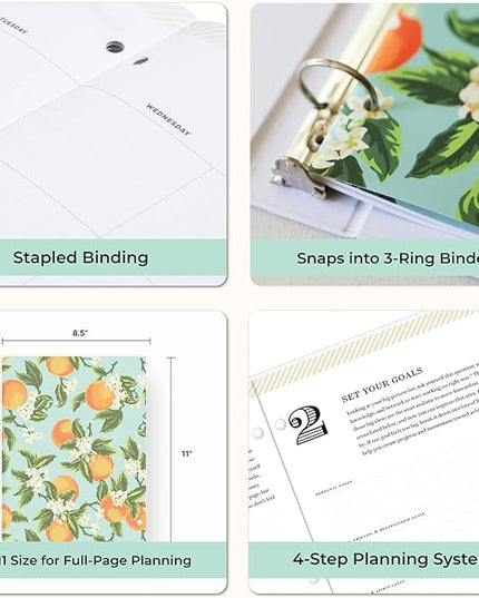 Blue Sky Day Designer 24 Month 2026 Monthly Planner Calendar, January 2026 - December 2027, 8.5" x 11", Flexible Cover, Stapled Binding, Orange Blossom Mint