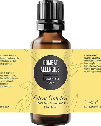 Edens Garden Combat Allergies Essential Oil Blend- 100% Pure Premium Grade, Undiluted, Natural, Therapeutic, Aromatherapy, The Best for Skin, Humidifiers, Face 30 ml (1 fl oz)