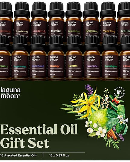 Essential Oils Set - 16 Pcs Premium Grade Home Essentials Oils - for Diffusers, Fragrance, Scents for Candle Making - Natural Aromatherapy Oils for Cars & Home Products, Room Sprays