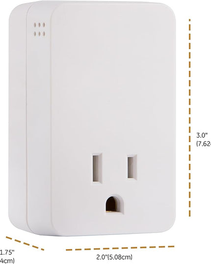 GE UltraPro Surge Protector Plug with Alarm, Outlet Extender, Plug Adapter, Appliance, Refrigerator, End of Service, 1080 Joules, Warranty, UL Listed, White, 38124