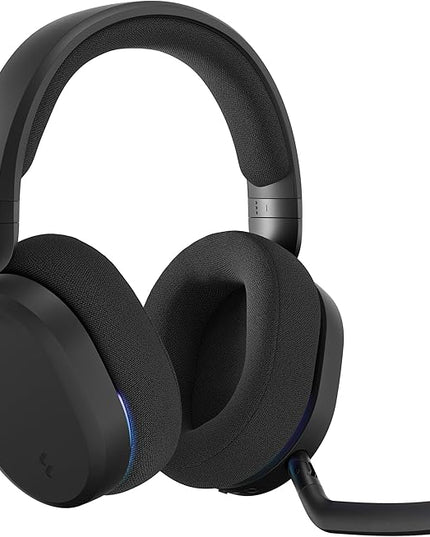 Fractal Design Scape Dark - Wireless PC Gaming Headset - Detachable Flip-to-Mute Microphone with Noise Cancellation - Battery Life Up to 40 Hours - Configurable Ambient Lighting - Black