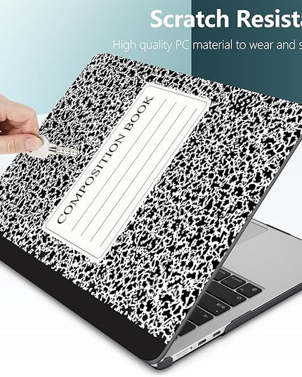 DONGKE for M4 MacBook Air 13.6 Inch Case 2025 2024 2023 2022 Model A3240 A3113 A2681 M3 M2 Chip, Plastic Hard Shell Case Cover with Touch ID for MacBook Air 13 Inch M4 - Composition Book