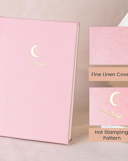 CAGIE Lined Journal Notebook for Women Girls, A5 Hardcover Linen Journals For Writing 256 Pages, Aesthetic Womens Diary, Gifts 8.3'' x 5.7'' Pink