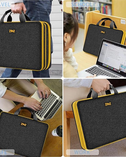 ZINZ Laptop Case 15 15.6 16 inch Sleeve, Expandable Computer Hand Bag with Multi-pockets Compatible with MacBook Pro 16 inch M4/M3/M2/M1, MacBook Air/Pro 15 inch and 15-16 inch Notebooks，B01YL01