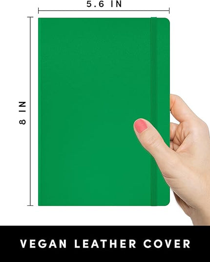 PAPERAGE Blank Journal Notebook, (Green), 160 Pages, Medium 5.6 in x 8 in - 100 GSM Thick Paper – Hardcover Journaling Notebook for Work, School, Note Taking or Sketching