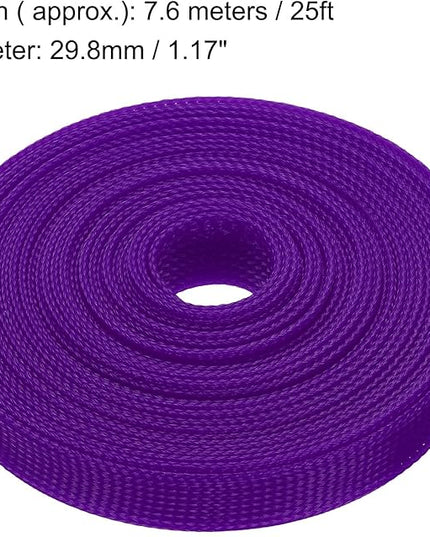 uxcell Expandable Sleeving,1 3/16-inch 25ft Cable Sleeve, Purple