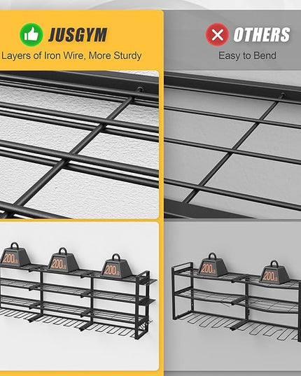 49.4'' Large Power Tool Organizer Wall Mount, 4-Tier Tool Storage Rack with 12 Drill Holders, 600LBS Load Heavy Duty Cordless Tool Shelf for Garage Organization, Gift for Men
