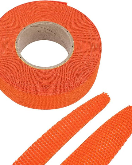MECCANIXITY Braided Cable Sleeves Heat Shrinkable Fabric Sleeving, 7/8" 33ft Orange 2:1 Ratio Heat Shrinkable Cord Protector for Harness Cable, Network Cable Protection, Cable Management