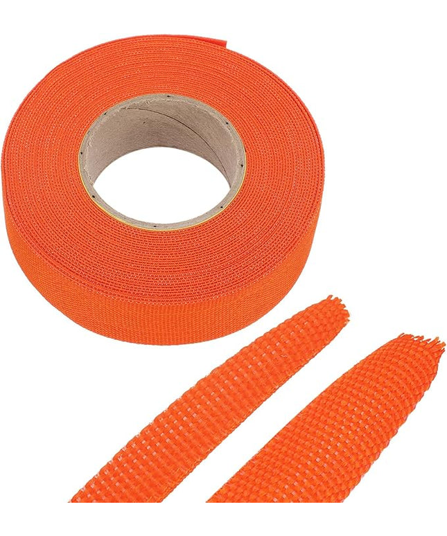 MECCANIXITY Braided Cable Sleeves Heat Shrinkable Fabric Sleeving, 7/8" 33ft Orange 2:1 Ratio Heat Shrinkable Cord Protector for Harness Cable, Network Cable Protection, Cable Management