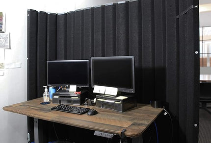 Versare VersiPanel Acoustical Partition Wall - Sound Panel Classroom Office Room Divider, Flexible Arrangement, Easy Roll-up Storage (Gray, 8'Wide x 6'6"Tall)