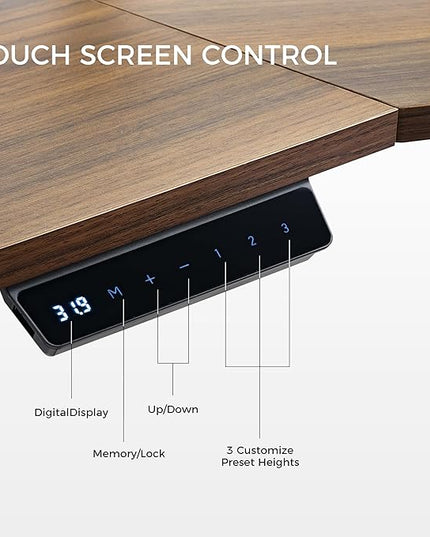 EUREKA ERGONOMIC Standing Desk Adjustable Height, Computer Desk w Keyboard Tray 72" Gaming Music Studio Desk LED Monitor Stand,Dual Motor,Slot Design,Walnut