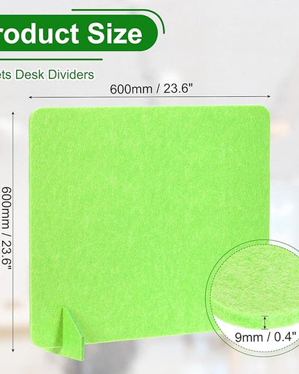 PATIKIL Desk Divider, 2 Set 24 x 24 Inch Acoustic Freestanding Desk Divider Desk Privacy Panel with 4 Pcs Support Feet for Library Office Workstation, Green