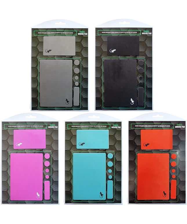 Mouse Pad Adhesive Bottom - Sticks to Any Surface - Portable - Webcam Covers and Screen Cleaner Included (5 Pack - Rainbow)