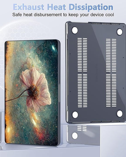 May Chen Case for MacBook Pro 14 inch, Models A2442 A2779 A2918 A2992 A3401 A3185 A3112 A3434, M1 M2 M3 M4 M5 Chip (2021-2025 Release), Plastic Hard Shell Case with Keyboard Cover, Flower Stars